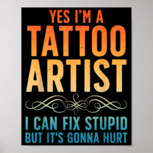 Grappige Tatoeëerder Kunst Voor Mannen Vrouwen Tat Poster