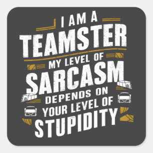 Grappige Teamster Quote Sarcasme Joke Trucker Driv Vierkante Sticker