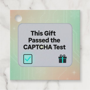 Grappige Tech Cadeaubijsluiter – “CAPTCHA-test ges Bedankjes Labels