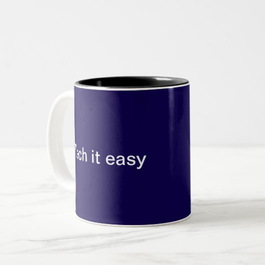 Grappige Tech Humor Computer Programmeur Monogramm Tweekleurige Koffiemok (Voorkant links)