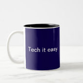 Grappige Tech Humor Computer Programmeur Monogramm Tweekleurige Koffiemok (Links)