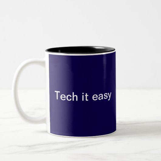 Grappige Tech Humor Computer Programmeur Monogramm Tweekleurige Koffiemok (Links)