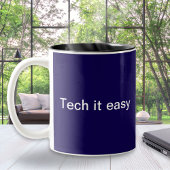 Grappige Tech Humor Computer Programmeur Monogramm Tweekleurige Koffiemok