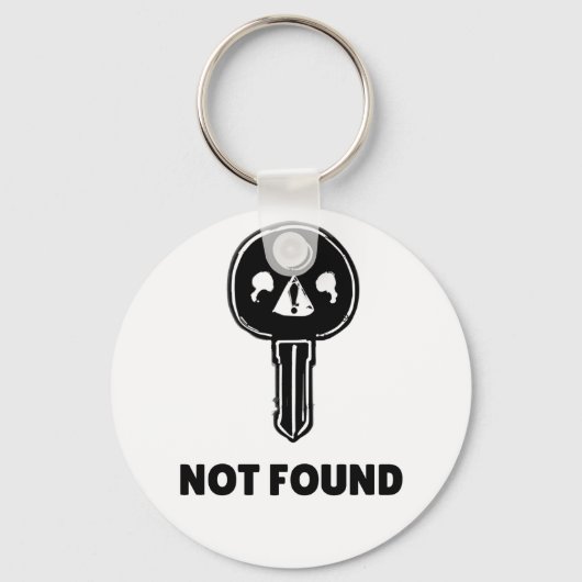 Grappige Tech Sleutelhanger - "404 Key Not Found"  (Voorkant)