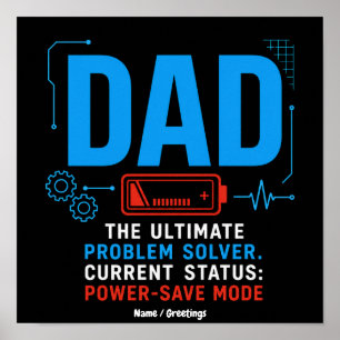 Grappige Tech Vader Probleemoplosser Energiebespar Poster