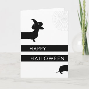 Grappige teckel Halloween Kaart