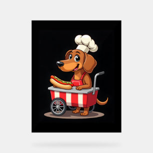 Grappige Teckel Hond Hotdog Sandwich Weenie Worst Acryl Bord