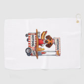 Grappige Teckel Hond Hotdog Sandwich Weenie Worst Golfhanddoek (Horizontaal)