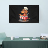 Grappige Teckel Hond Hotdog Sandwich Weenie Worst Spandoek (Beurs)