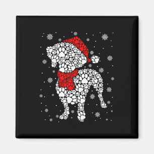 Grappige teckel hond Paws Santa Hat Kerstmis Magneet