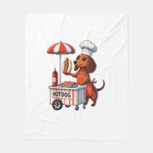 Grappige Teckel Hond Weenie Worst Hotdog Sandwich Fleece Deken