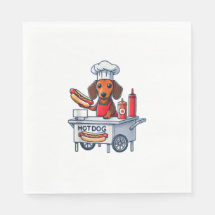 Grappige Teckel Hond Weenie Worst Hotdog Sandwich Servet
