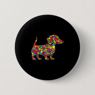 Grappige teckel Hondenliefhebbers Polka Dot Happy Ronde Button 5,7 Cm