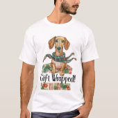 Grappige teckel kerst t-shirt (Voorkant)