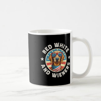 Grappige teckel rood wit en wieners weiner hond 4 koffiemok