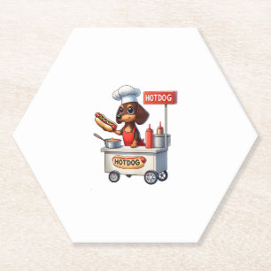 Grappige teckel worst hond Weenie hotdog sandwich Kartonnen Onderzetters