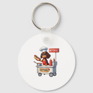 Grappige teckel worst hond Weenie hotdog sandwich Sleutelhanger