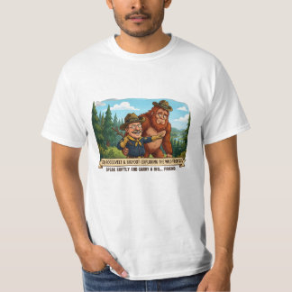 Grappige Teddy Roosevelt en Bigfoot Karikatuur - N T-shirt
