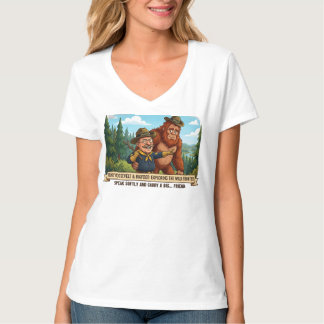 Grappige Teddy Roosevelt en Bigfoot Karikatuur - N T-shirt