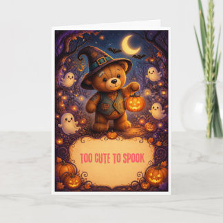 grappige teddybeer Halloween kaart