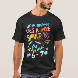 Grappige Teken Schetsende Kunstenaar Kunstliefhebb T-shirt