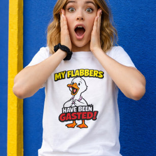 Grappige Tekenfilm Eend ‘Mijn Flabbers Zijn Geshoc T-shirt