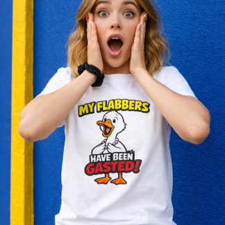 Grappige Tekenfilm Eend ‘Mijn Flabbers Zijn Geshoc T-shirt