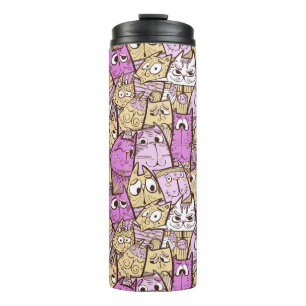 Grappige Tekenfilmkatten Thermosbeker