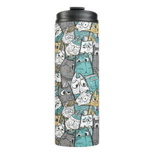 Grappige Tekenfilmkatten Thermosbeker