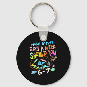 Grappige Tekening Schetsen Kunstenaar Kunstliefheb Sleutelhanger
