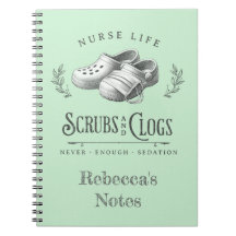 Grappige tekening van Scrubs & Clogs gepersonalise
