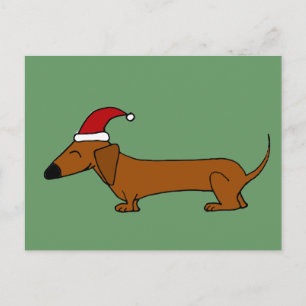 Grappige Tekkel in de Cartoon van Kerstmis van het Feestdagenkaart