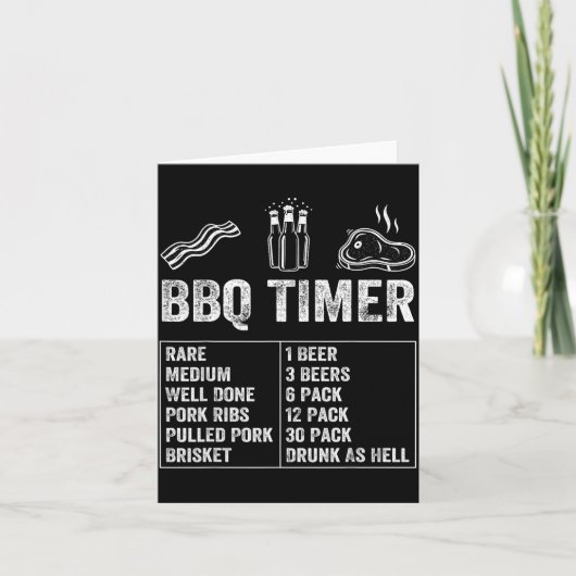 Grappige tekst BBQ-timer Biergrill Vader Barbecue  Kaart (Voorkant)