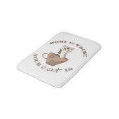 Grappige tekst Home is waar je kat in beker zit Badmat (Gekanteld)