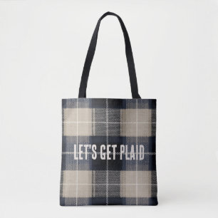 Grappige Tekst Traditionele Kerst Plaid Tartan Draagtas