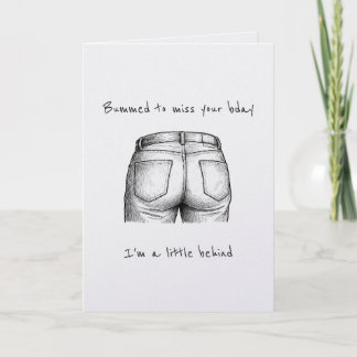 Grappige Teleurgestelde Punny Te Laat Verjaardagsk Kaart