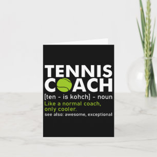 Grappige Tennis Coach Definitie Tennis Racket Spel Kaart