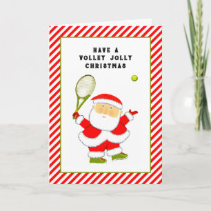 Grappige Tennis Kerstmis Feestdagen Kaart