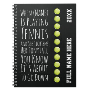 Grappige tennisgeschenken voor haar speelsters vro notitieboek