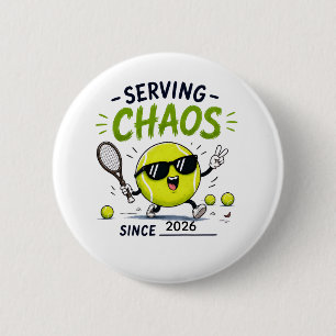 Grappige tennisquote voor tennisverslaafden ronde button 5,7 cm