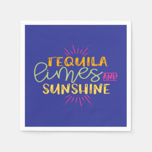 Grappige Tequila Limes Zonneschijn Mexicaans Feest Servet
