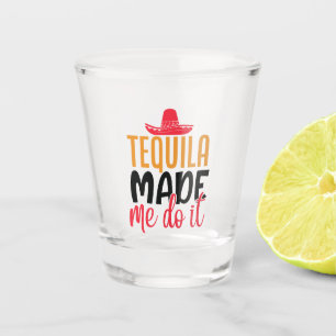 Grappige tequila woord kunst shot glas