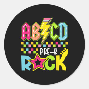 Grappige terug naar school bliksemflits Pre K Rock Ronde Sticker