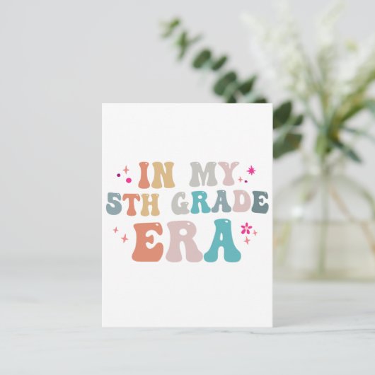 Grappige terug naar school In mijn 5e leerjaar Era Briefkaart (Staand voorkant)