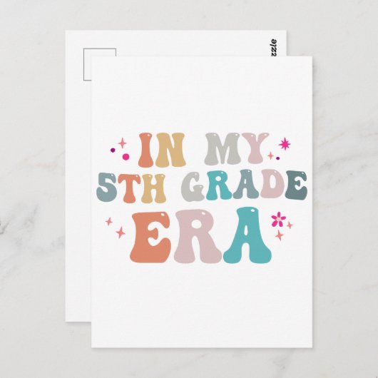 Grappige terug naar school In mijn 5e leerjaar Era Briefkaart (Voorkant / Achterkant)