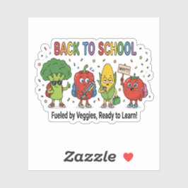 Grappige terug-naar-school schattige groente karak sticker