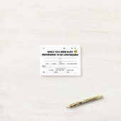 grappige "terwijl je weg was" Memo Post-it® Notes (Op bureau)