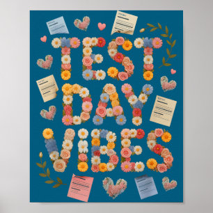 Grappige test dag vibes alles is prima stamGrappig Poster