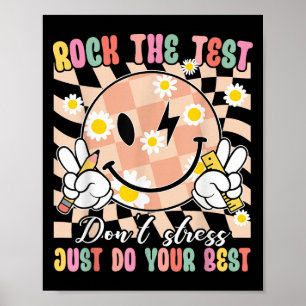 Grappige test Glimlachend gezicht Rock de test Mot Poster