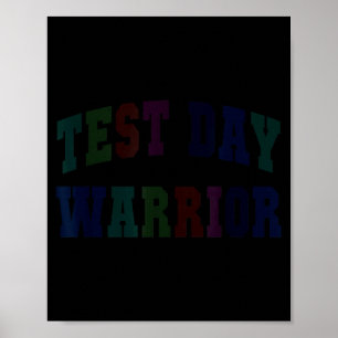 Grappige testdag krijger testdocent modus aan poster